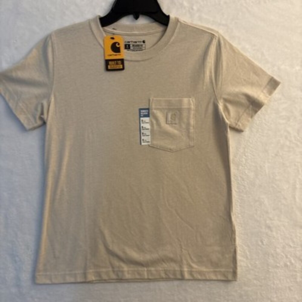 Carhartt Women’s Loose Fit Pocket T-Shirt Size S 4/6 Natural Color Short Sleeve